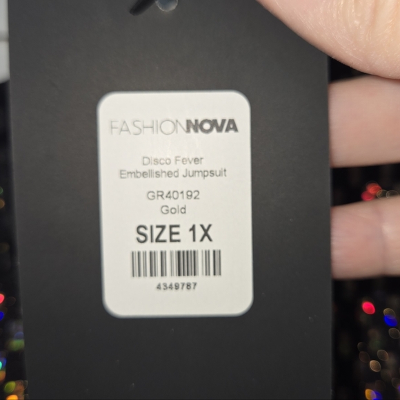 Fashion Nova Women's 1X Disco Fever Embellished Jumpsuit NEW - Picture 8 of 14
